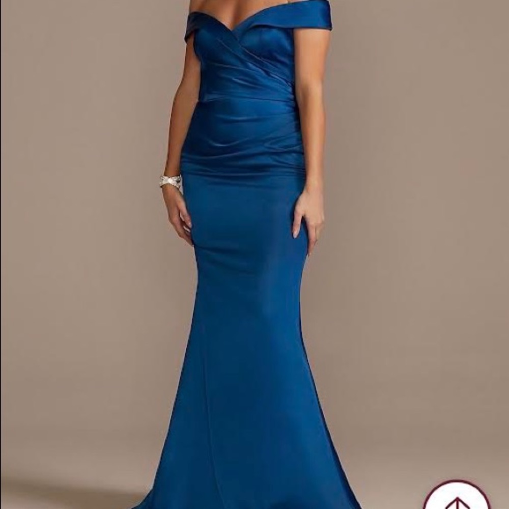 Tall Satin Off The Shoulder Mermaid Bridesmaid Dress